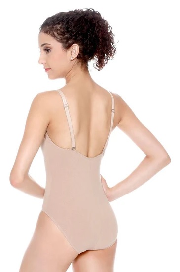 D-345 LEOTARDO ADULTO TIRANTES AJUSTABLES COLOR BEIGE